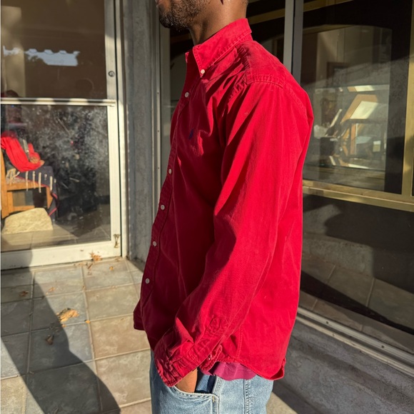 Ralph Lauren Blue Label Red Classic Fit Oxford Button Down Shirt Sz S - Picture 3 of 7